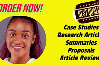 conduct research and case study for you business