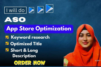 do app store optimization for play store and write you an aso description