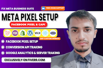setup meta facebook pixel, google analytics 4, and server side tracking