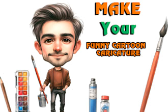 sketch bighead funny caricature from your photo