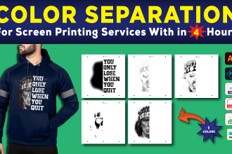 do color separation and pantone simulation with in 4 hours