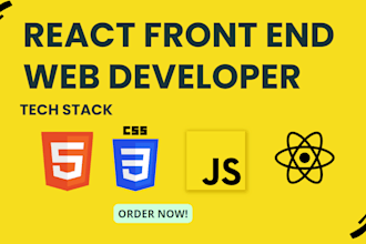 be your front end web developer using HTML,CSS, bootstrap, react js next js