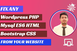 fix wordpress PHP mysql javascript jquery HTML bootstrap tailwind CSS bugs