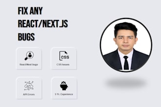 fix react or nextjs bugs, CSS issues, and API errors