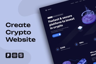 create crypto website or landing page, token, memecoin or web3 site