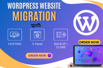 backup, migrate wordpress website to new hosting in 24 hours