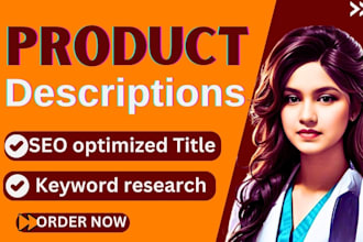 write SEO optimized amazon, shopify and ecommerce product descriptions