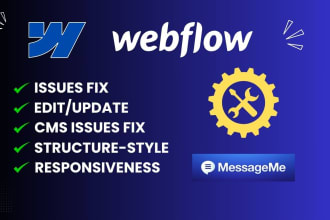 design, optimize, or fix webflow website and cms issue