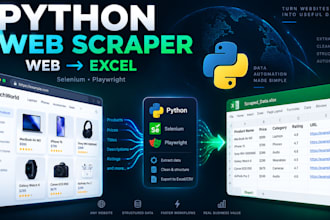 build a python web scraper for data extraction to excel or CSV