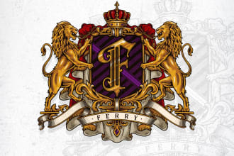 create an original and imaginative family crest logo for you