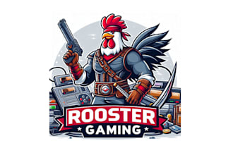 design high quality rooster gaming logo with satisfaction guaranteed