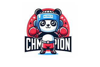 make a high quality panda boxing mascot logo for you with new concept