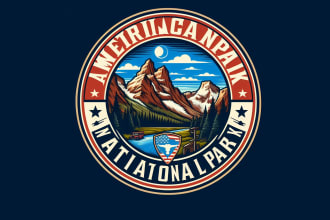 design an awesome american nation park logo with express delivery
