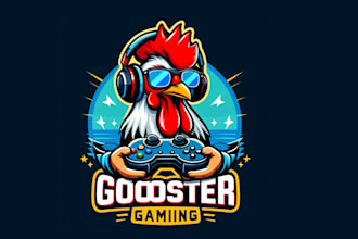 design rooster gaming mascot logo just your company