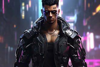 design a futuristic cyberpunk character for your project