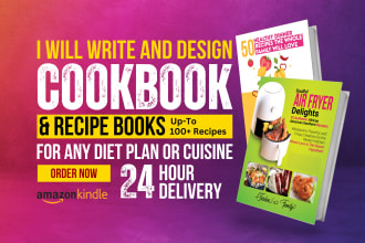 write, design and format recipes for cookbook, recipe book and ebook