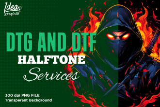 do artwork to halftone for dtg dtf printing