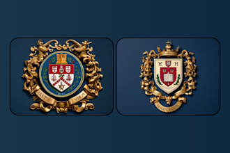 create 3 luxurious coat of arms, emblem, family crest logo
