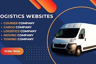 design courier, logistics, transportation, trucking, or towing service website