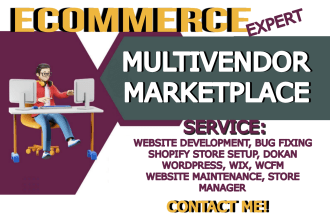 be your laravel full stack, multi vendor ecommerce marketplace website, dokan
