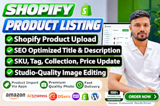 do shopify product listing and ai image as a product lister