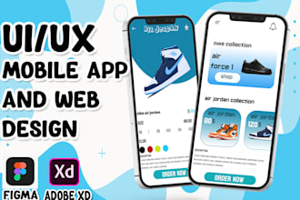 do attractive app designs, web designs UI UX with figma
