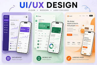 do attractive app designs, web designs UI UX with figma