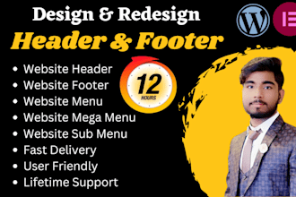 responsive design and fix header, footer and mega menu for wordpress website