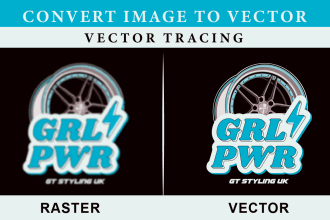 image tracing, recreate logo, vectorize and manual vector
