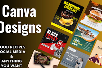 design canva templates, social media post, instagram post food recipes in canva