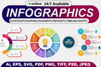 create a professional unique online diagram, infographics and flowchart