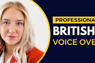 record 500 words of studio quality british female voice over