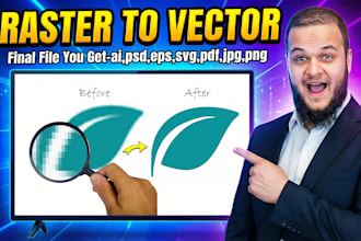 fix blurry logo and manually convert raster to vector