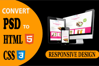 convert PSD and figma design to HTML and CSS