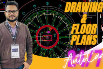 do autocad drafting of 2d floor plans and PDF to cad