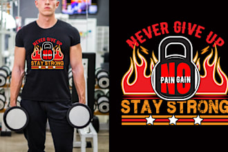 create unique crossfit, fitness, gym and yoga t shirt design