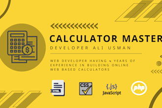 create online calculator, online converter or convert excel into website