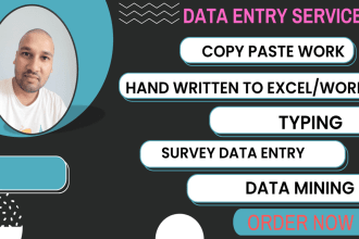 data entry, typing, copy paste, survey data entry