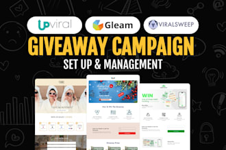 set up viral giveaway campaign on upviral gleam for lead generation
