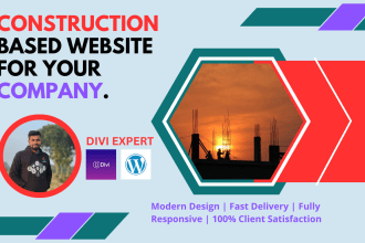 design or clone construction website for your company using divi theme
