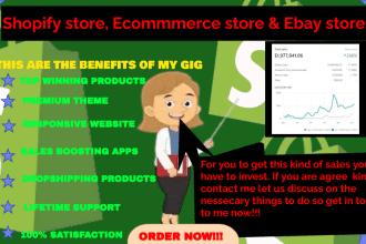 develop your dropshipping, shopify, ebay store