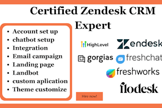 setup, manage zendesk freshwork gorgias highlevel flodesk freshchat twilio CRM