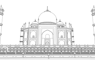 draw detailed building line art and any product sketch for your own image