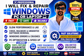 fix and repair your windows computer or laptop
