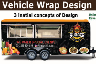 do vehicle wrap decal for food truck, food trailer, van wrap,car wrap,bus,boat