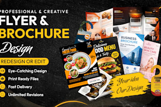 design, redesign, edit flyers, brochures, and posters