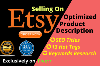 optimize etsy listing by SEO title, tags and etsy product description