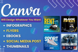 design brochure, flyer, ebook, social media post in canva pro