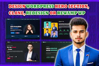 design wordpress hero section, clone, redesign or rewamp wp