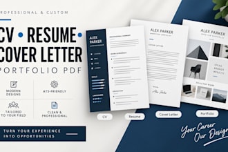 custom CV, resume, cover letter and portfolio pdfs